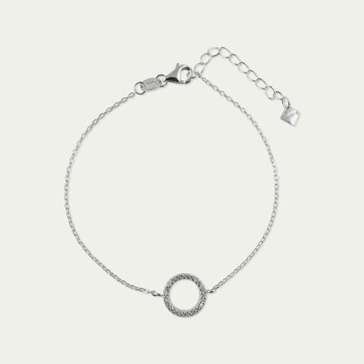 Bracelet Circle with zirconia, sterling silver