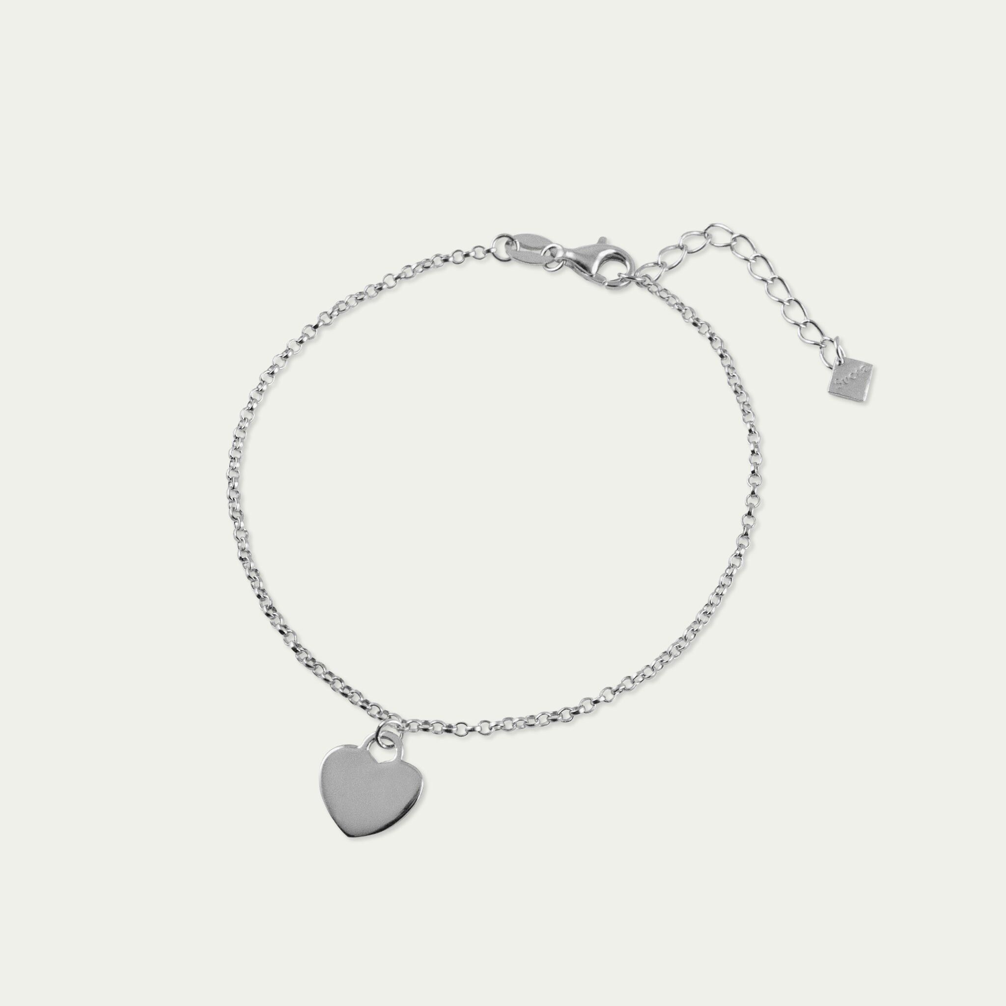 Bracelet Coeur, argent massif