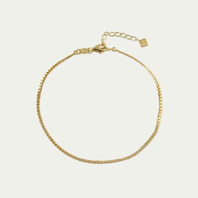 Box chain bracelet, yellow gold plated