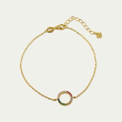 Bracciale Circle Rainbow, placcato oro giallo