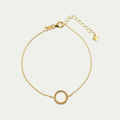 Bracelet Circle with zirconia, yellow gold plated