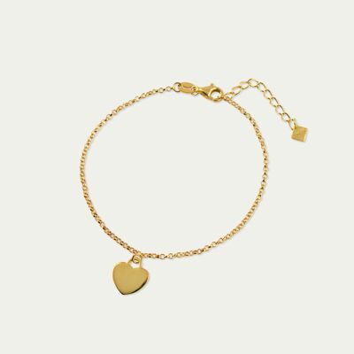 Pulsera Corazón, baño de oro amarillo,