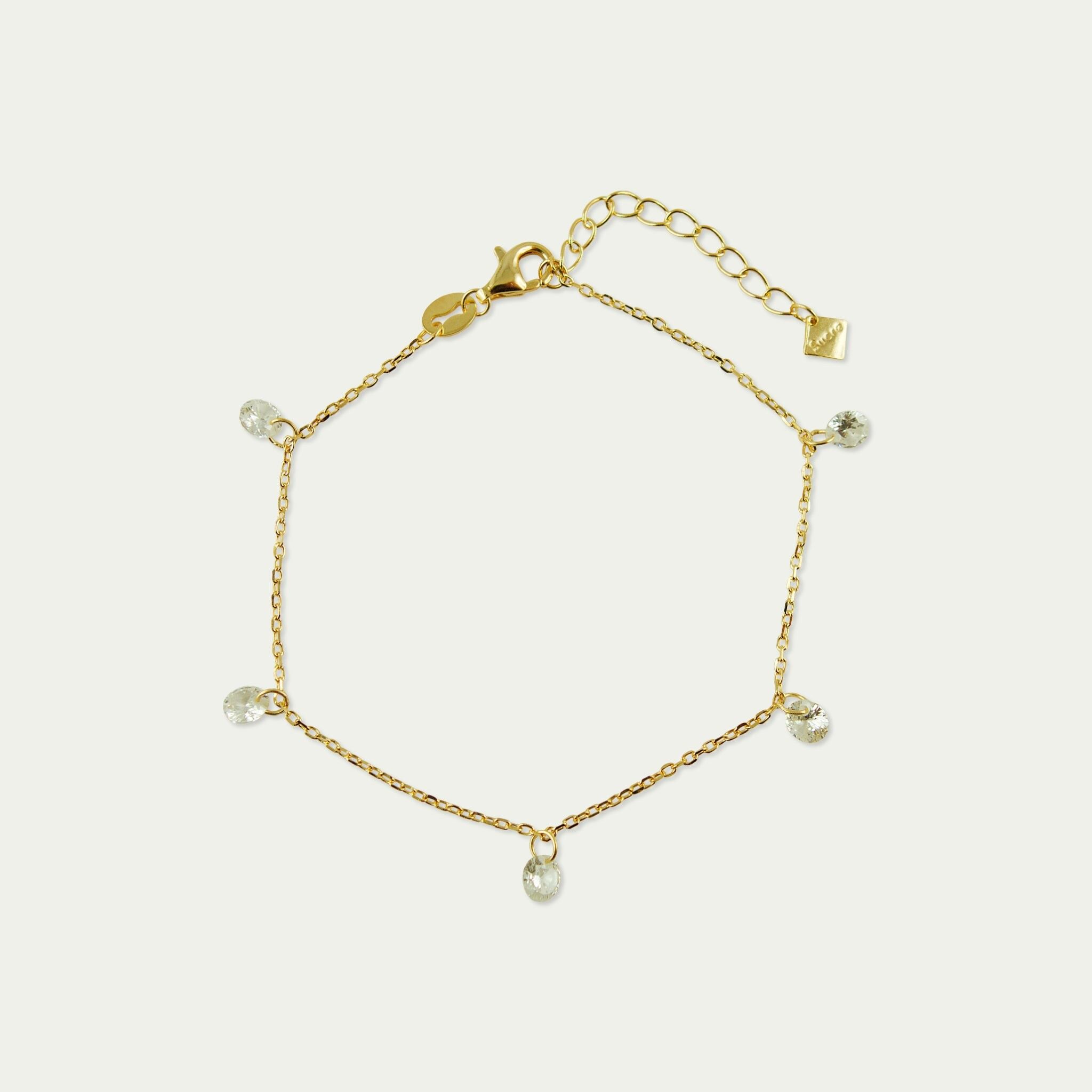 Armkette Pure Glam mit Zirkonia, Gelbgold vergoldet