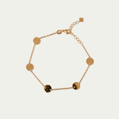 Bracelet Coin with 5 plates, rose gold plated