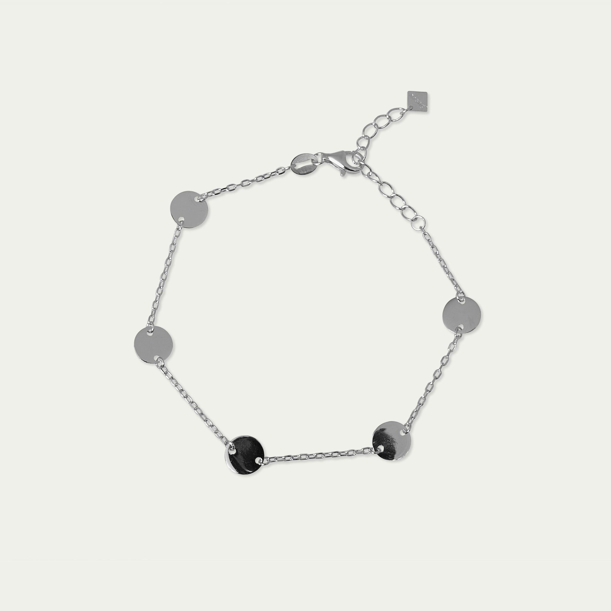 Bracciale moneta con 5 placchette, argento 925