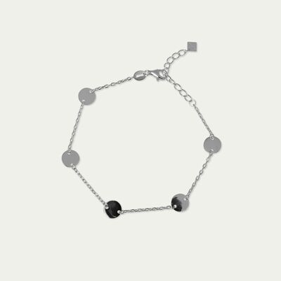 Bracciale moneta con 5 placchette, argento 925