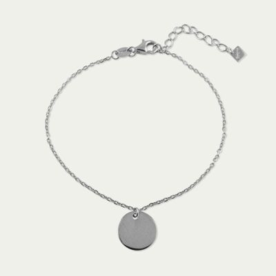 Bracelet coin with a plate, sterling silver