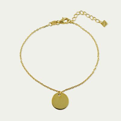 Bracelet Coin with a plate, yellow gold plated