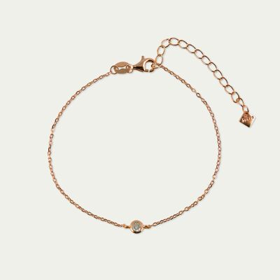 Bracelet Glam with zirconia, rose gold plated, crystal