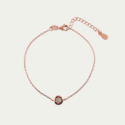 Pulsera Endless Pavé con circonitas, baño de oro rosa, cristal