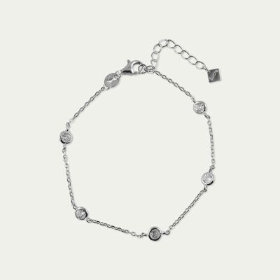Bracelet Endless Glam with zirconia, sterling silver, crystal