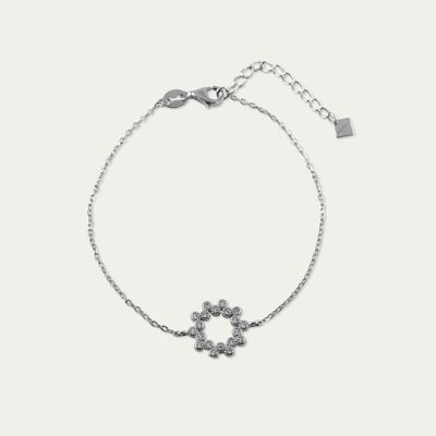 Pulsera brillante, plata de ley