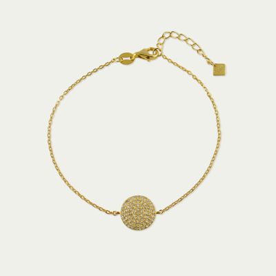 Bracelet pavé, yellow gold plated