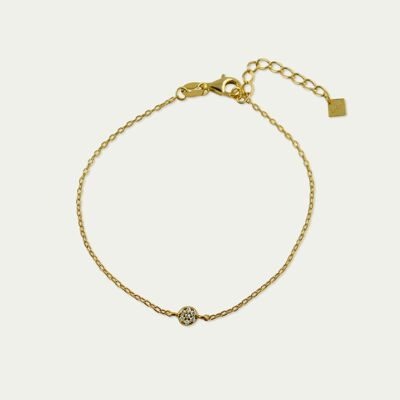 Bracelet mini pavé, yellow gold plated