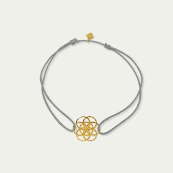 Bracelet porte-bonheur fleur de vie, plaqué or jaune - couleur du bracelet 1