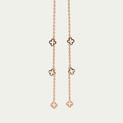 Endless Clover earrings, rose gold plated