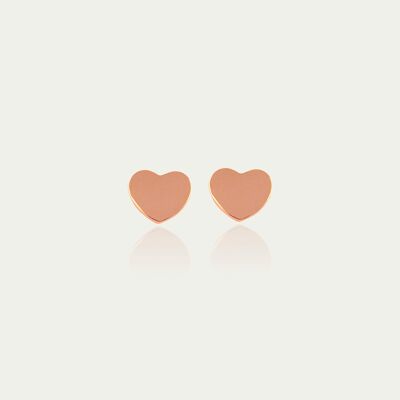 Ear studs mini heart, rose gold plated