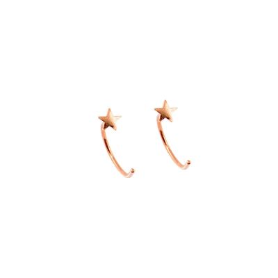 Mini creole star, rose gold plated