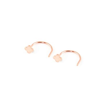 Mini creole Clover, rose gold plated