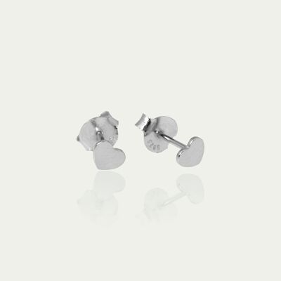 Boucles d'oreilles puces mini coeur, argent sterling