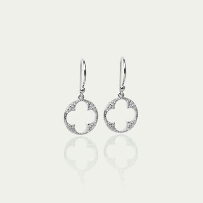 Earrings Big Shiny Clover, sterling silver