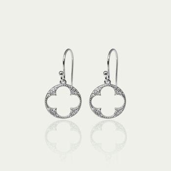 Boucles d'oreilles Grand Trèfle Brillant, argent sterling 3