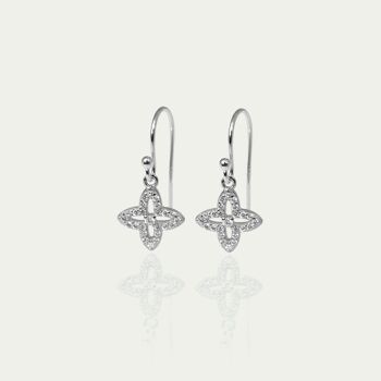 Boucles d'oreilles Shiny Clover, argent sterling 1