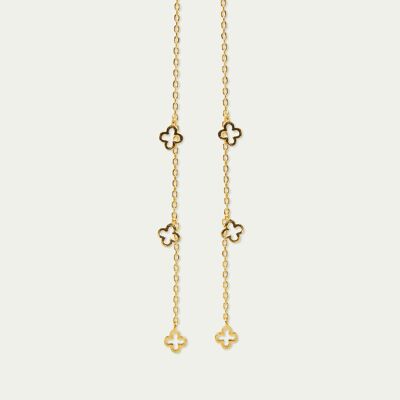 Endless Clover earrings, yellow gold plated