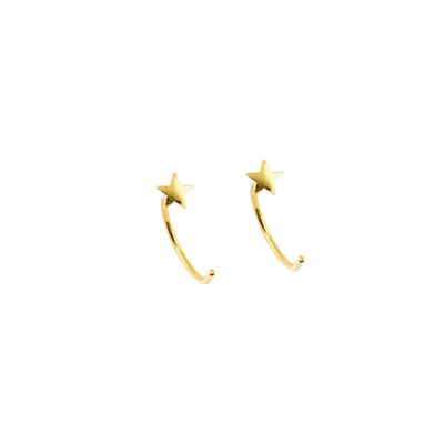 Mini creole star, yellow gold plated