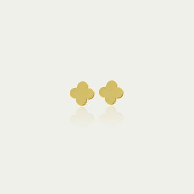 Ear studs Mini Clover, yellow gold plated