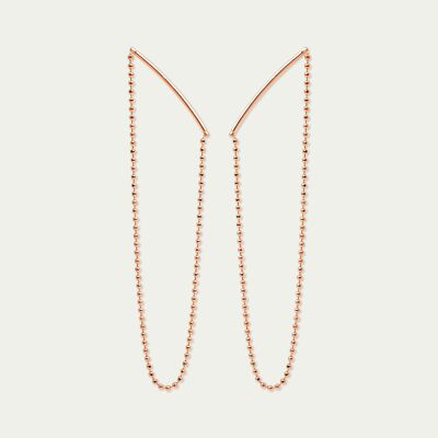 Bar Chain earrings, rose gold plated