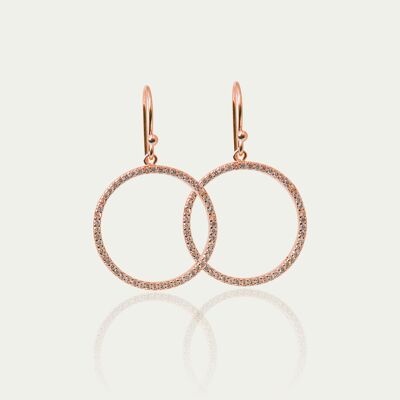 Big Circle earrings, rose gold plated