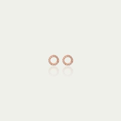 Ear studs Mini Circle, rose gold plated