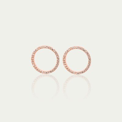 Ear studs Big Circle, rose gold plated