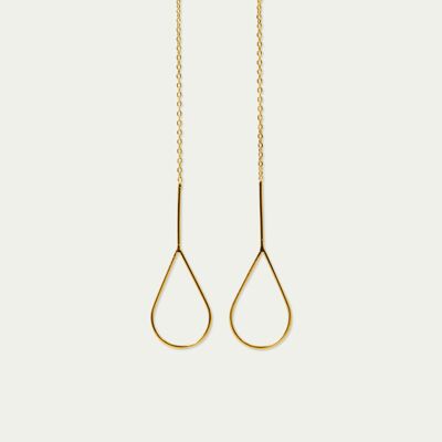 Basic Drop earrings, yellow gold plated