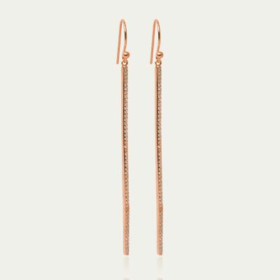 Stick earrings, rose gold plated