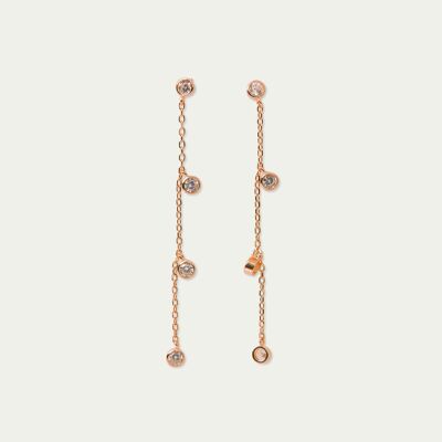 Pendientes de botón Glam, baño de oro rosa