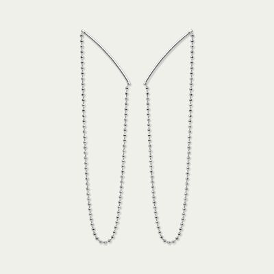 Boucles d'oreilles Bar Chain, argent sterling