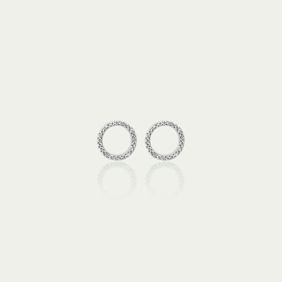 Boucles d'oreilles cercle avec zircone, argent sterling