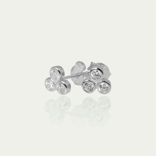 Ohrstecker mit 3 Zirkonia, Sterling Silber, Crystal