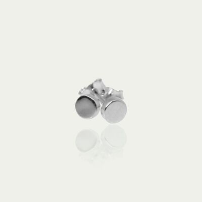 Boucles d'oreilles mini disque, argent sterling