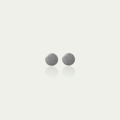 Boucles d'oreilles mini pièce de monnaie givrée, argent sterling