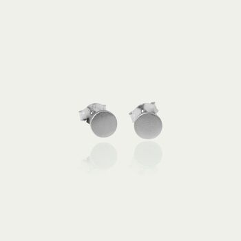 Boucles d'oreilles mini pièce de monnaie givrée, argent sterling 2