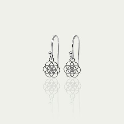 Boucles d'oreilles Fleur de Vie, argent sterling