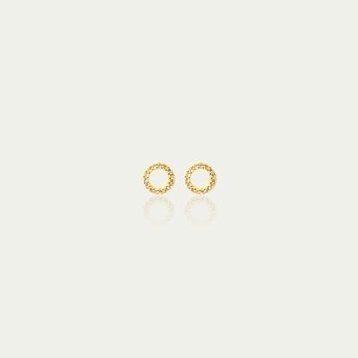 Ear studs Mini Circle, yellow gold plated