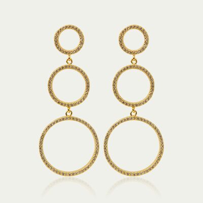 Earrings Circles, yellow gold plated
