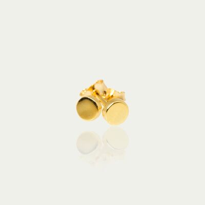 Ear studs Mini Disc, yellow gold plated