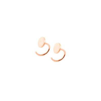 Boucles d'oreilles Disc Hoop, plaqué or rose