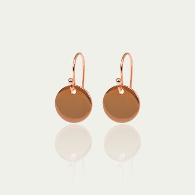 Earrings Coin, rose gold plated