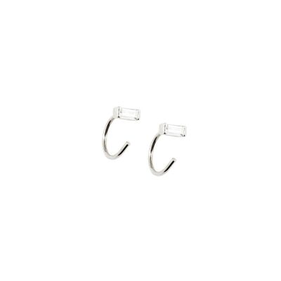 Pendientes Barra Brillante, plata de ley